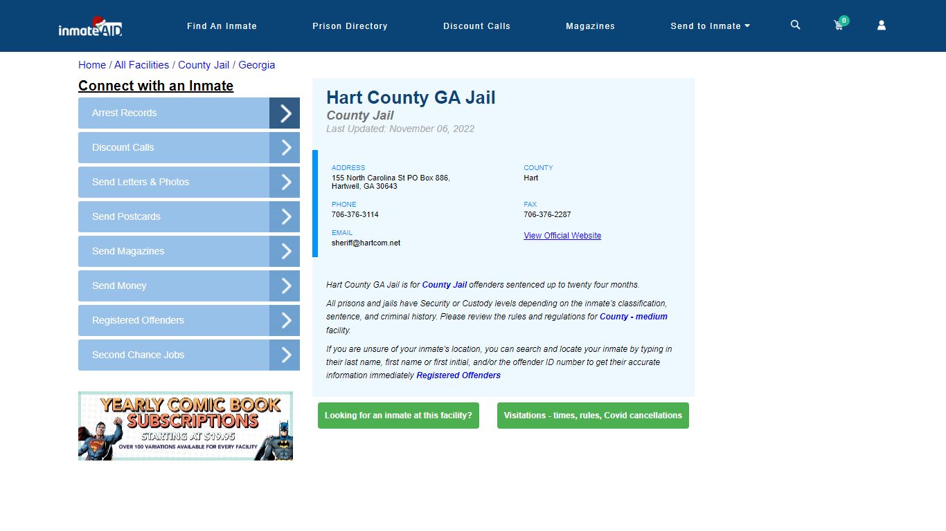 Hart County GA Jail - Inmate Locator - Hartwell, GA